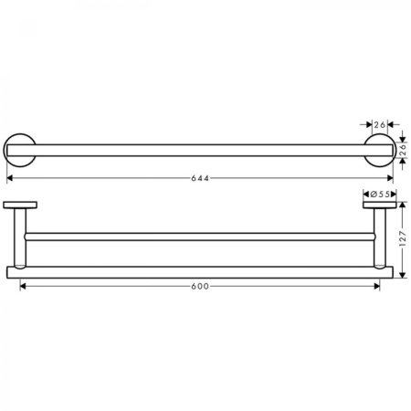 Двойной держатель для банных полотенец Hansgrohe Logis Universal 41712000, хром
