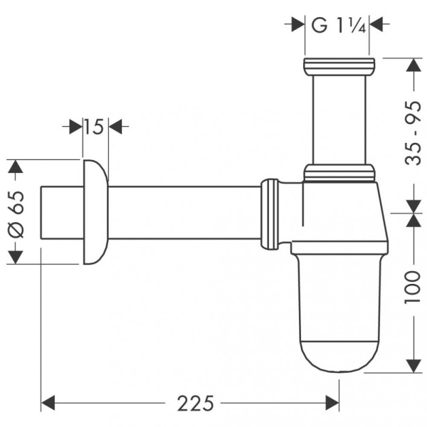 Сифон-стакан hansgrohe 52053000, хром